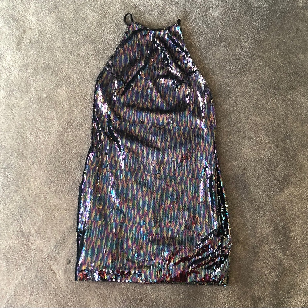 Maddy K Sequin Muliticolor Dress